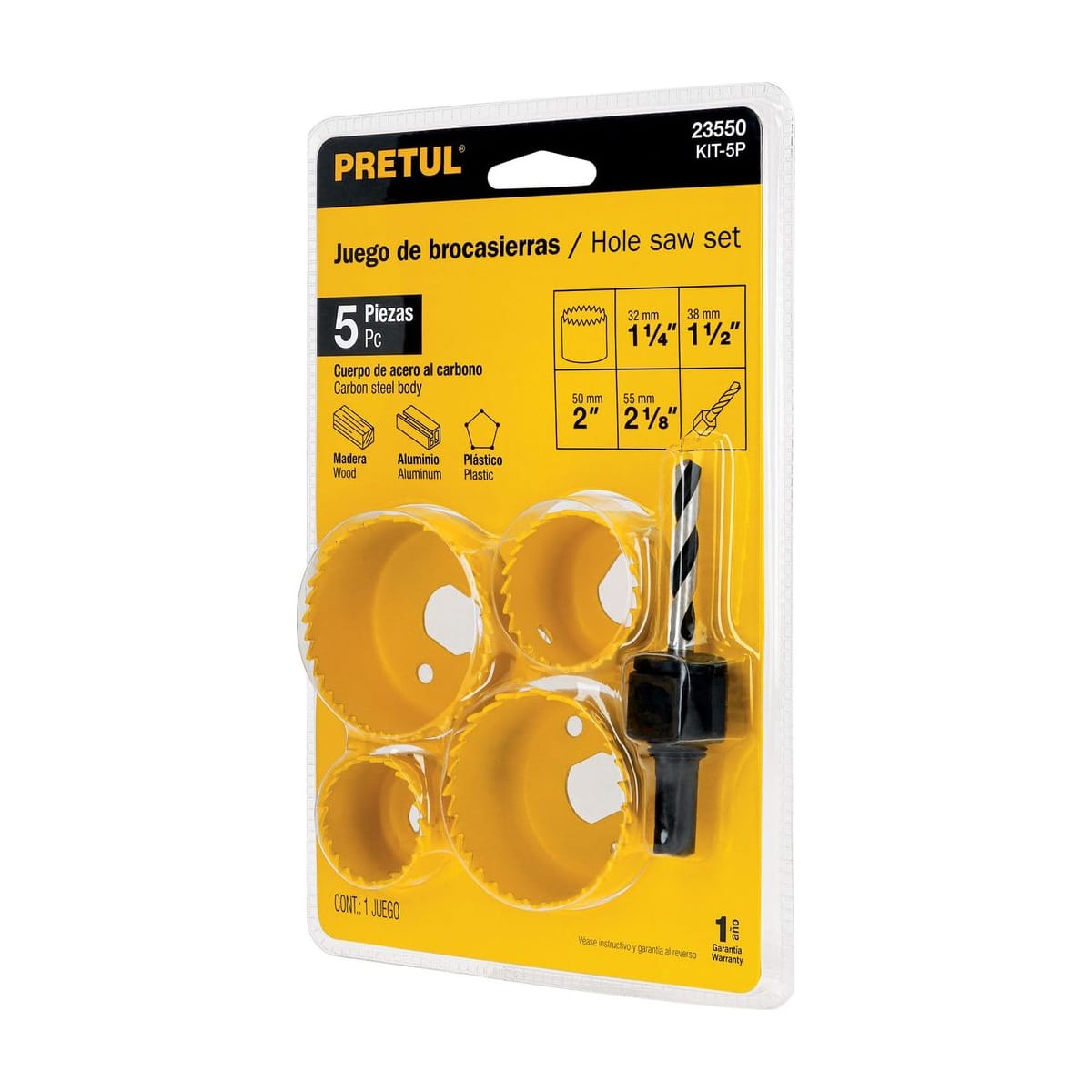 Kit 5 Cortacírculos Para Madera KIT-5P - Pretul