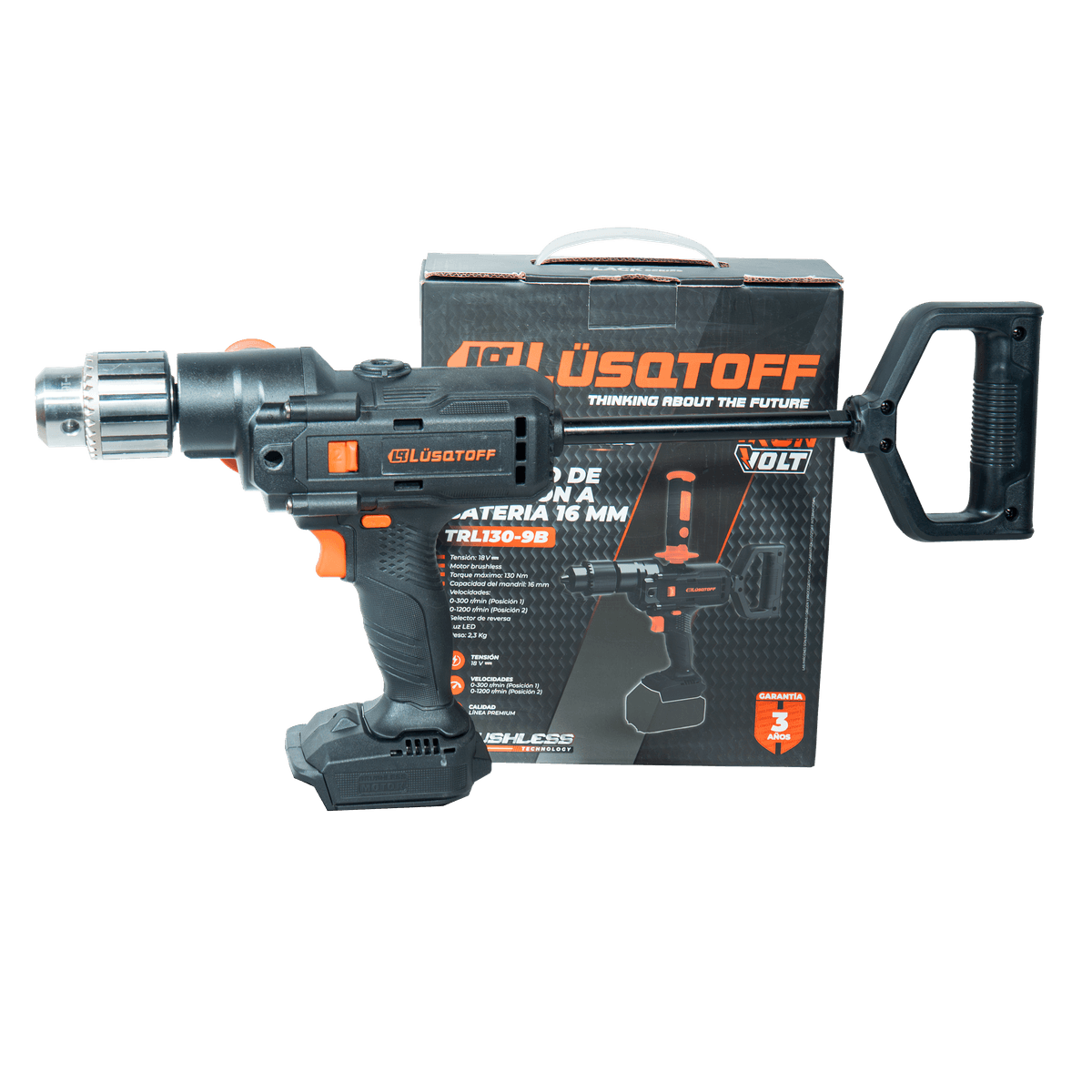 Taladro A Batería 18V 130Nm 16mm Brushless TRL130-9B - Lusqtoff