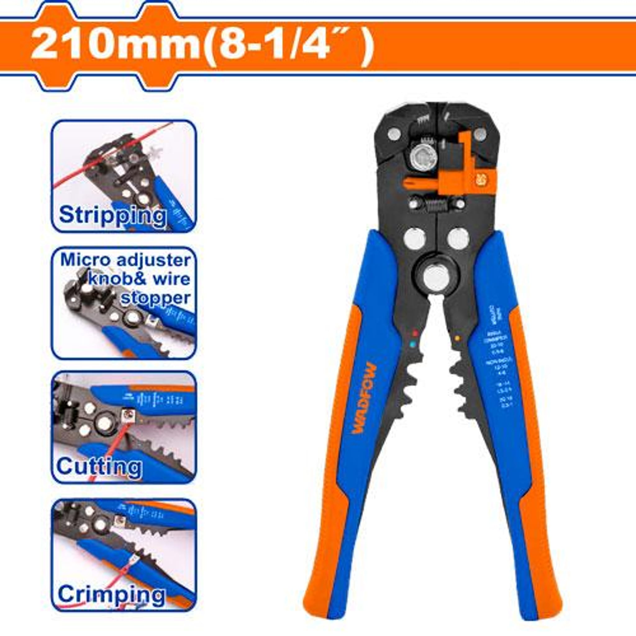 Pinza Pelacables Crimpeadora 3 En 1 WBQ4601 - Wadfow