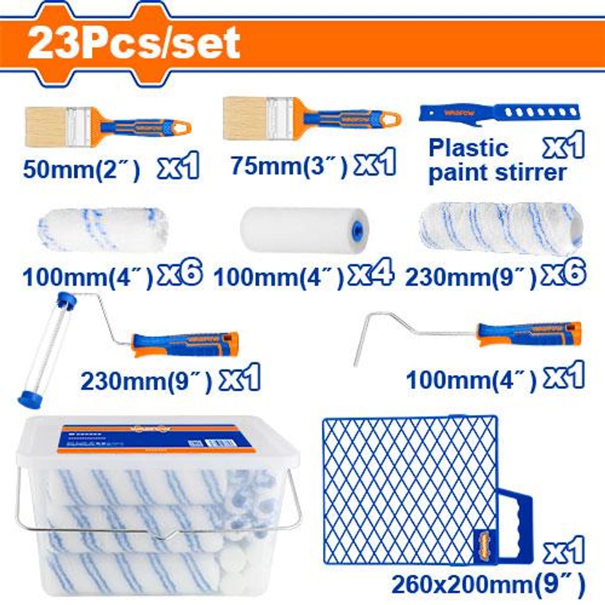 Set Pinceles Rodillos Pintura 23 Piezas WCB3H23 - Wadfow