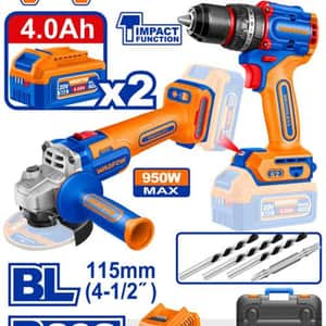 Combo Atornillador Percutor + Amoladora Angular A Batería 20V WCK20273-4 - Wadfow