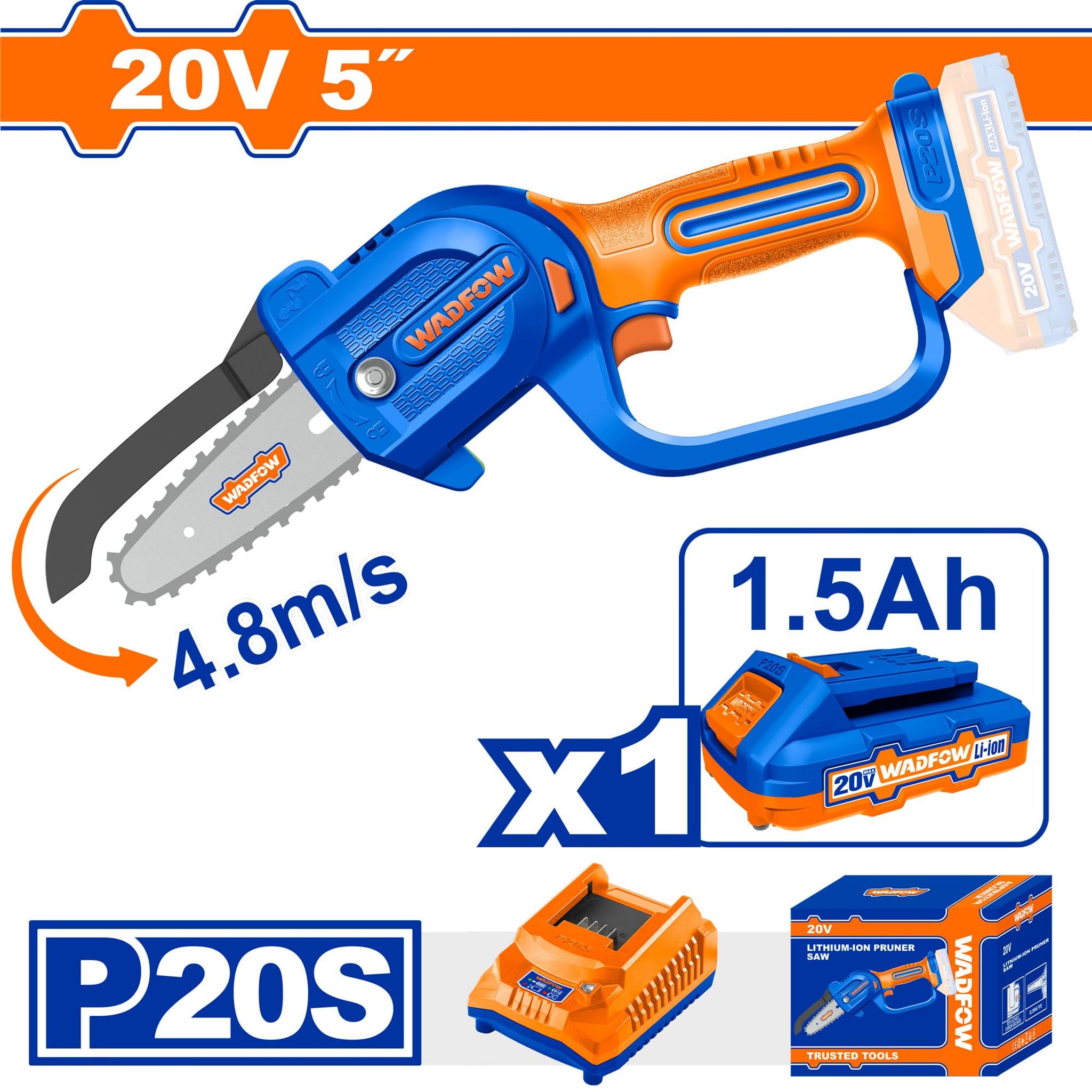 Sierra Podadora A Batería 20V 5" WCLP552-4 - Wadfow