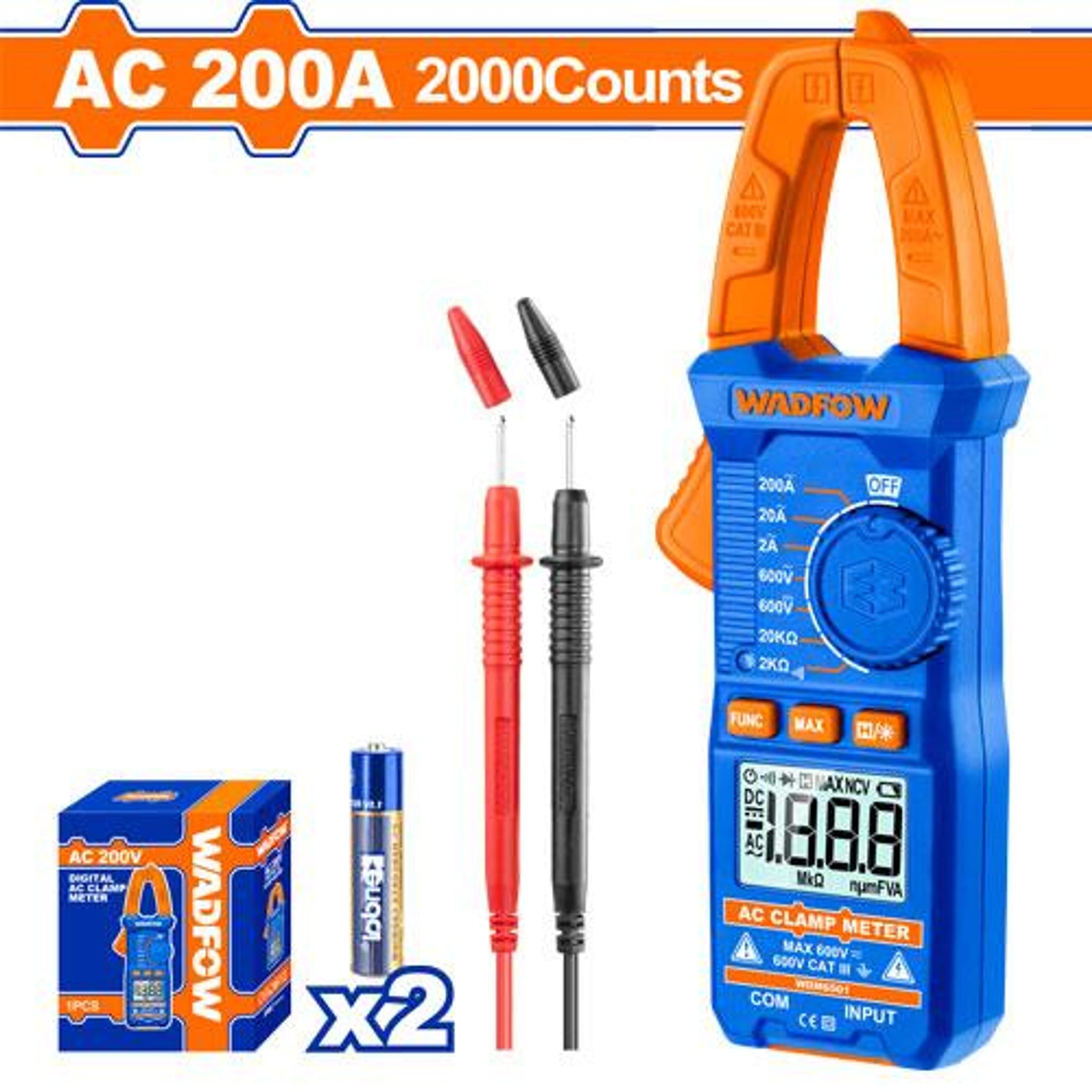 Pinza Amperométrica AC 200A WDM6501 - Wadfow