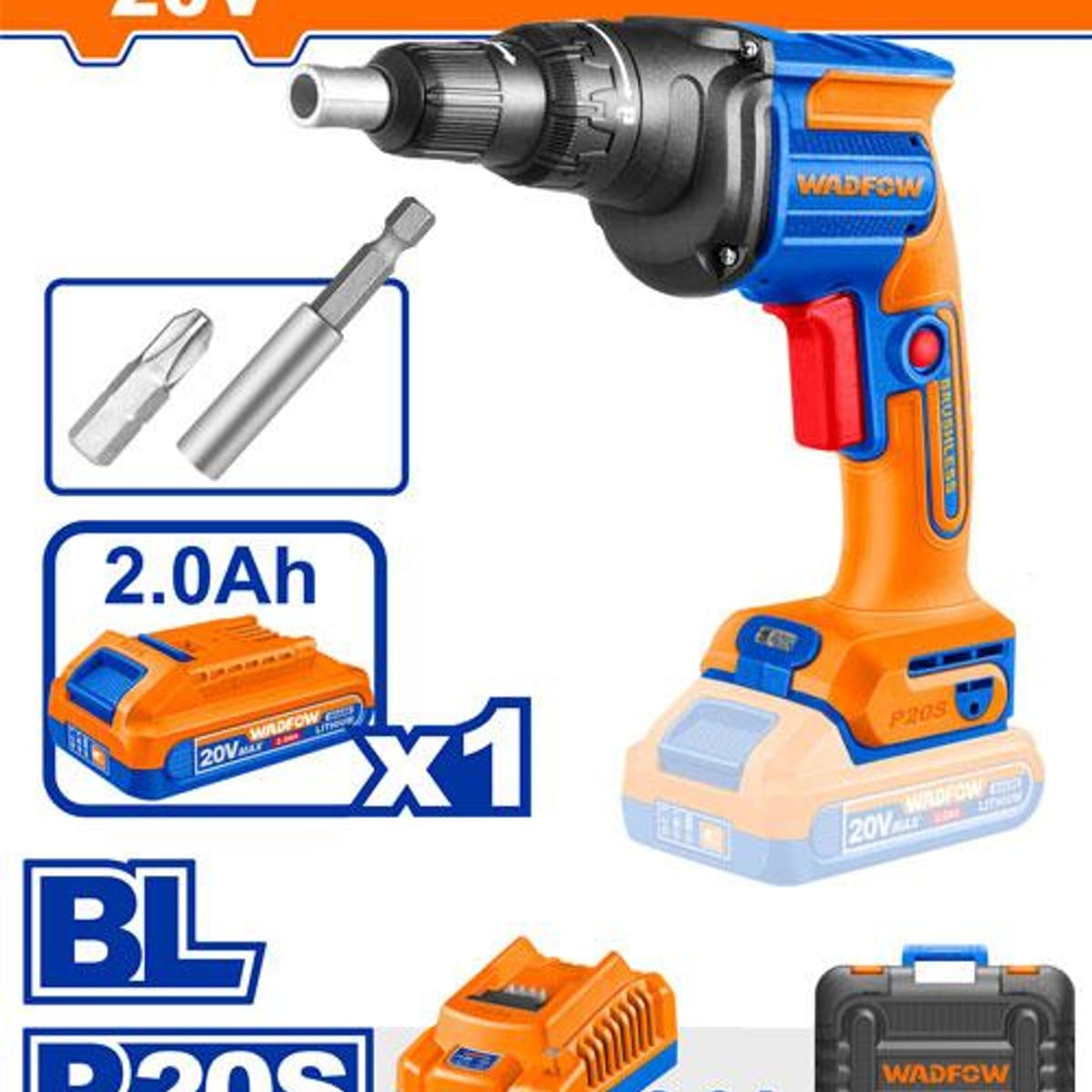 Atornillador A Batería Durlock 20V 1/4" + Maletín WDS2042814 - Wadfow