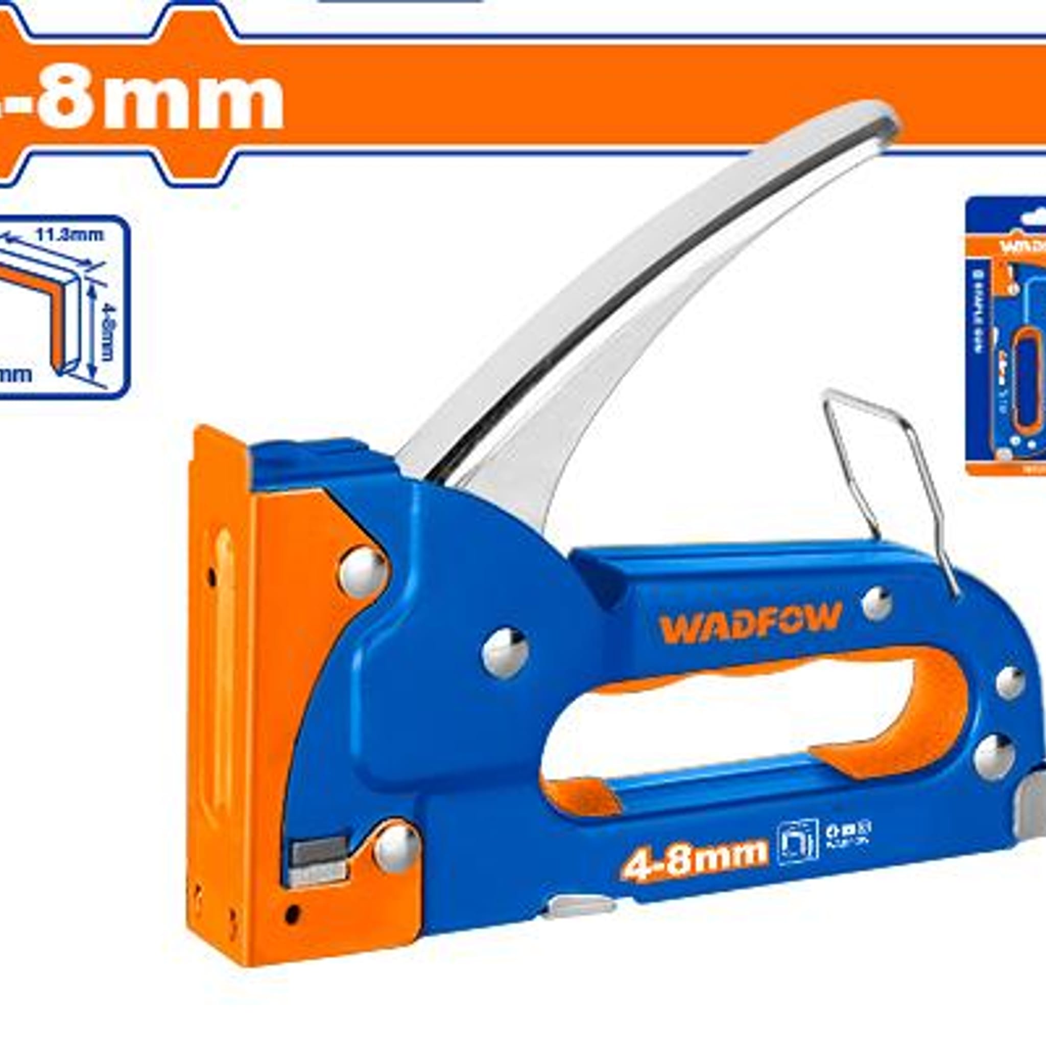 Engrampadora Manual Grampas 4-8mm Corona 11,3mm WGU1608 - Wadfow