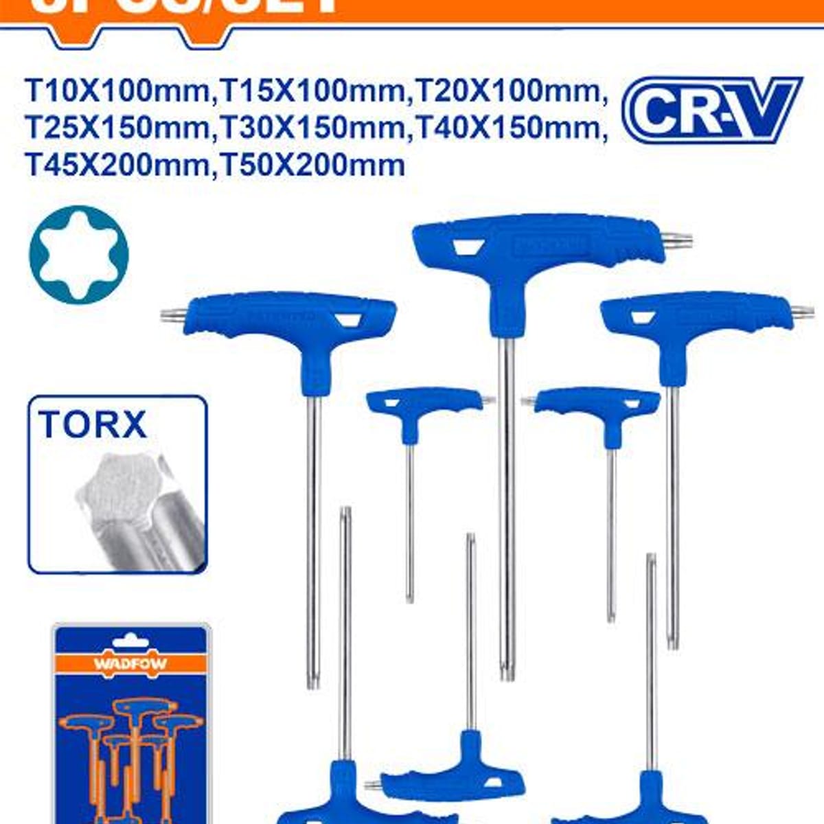Set Llaves Torx Mango T T10-T50 8 Piezas WHK3481 - Wadfow