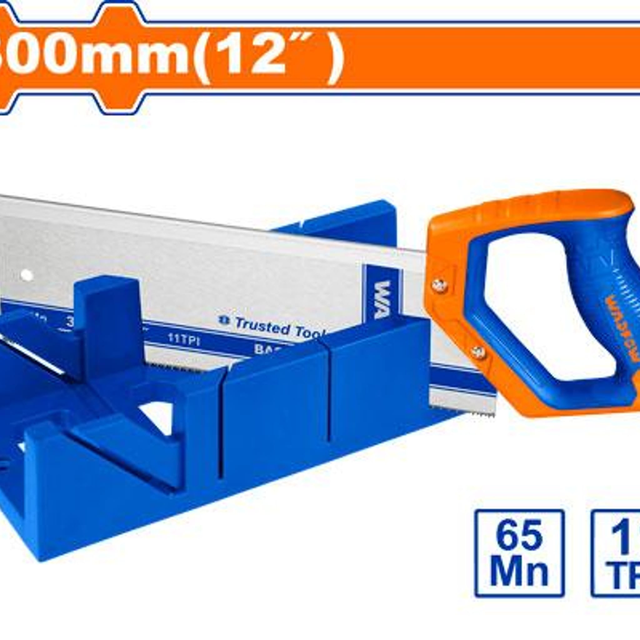 Caja de Inglete Plástica + Serrucho de Costilla 300mm 11TPI WHW2112 - Wadfow