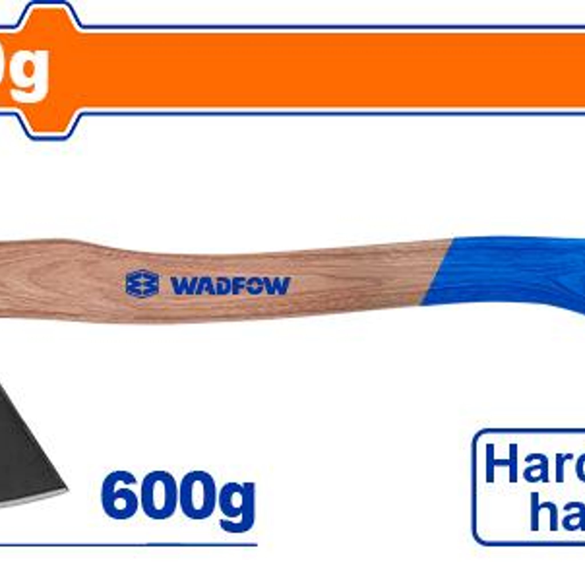 Hacha Mano 600g Cabeza Forjada Acero Carbono 45# Mango Madera WMB6306 - Wadfow