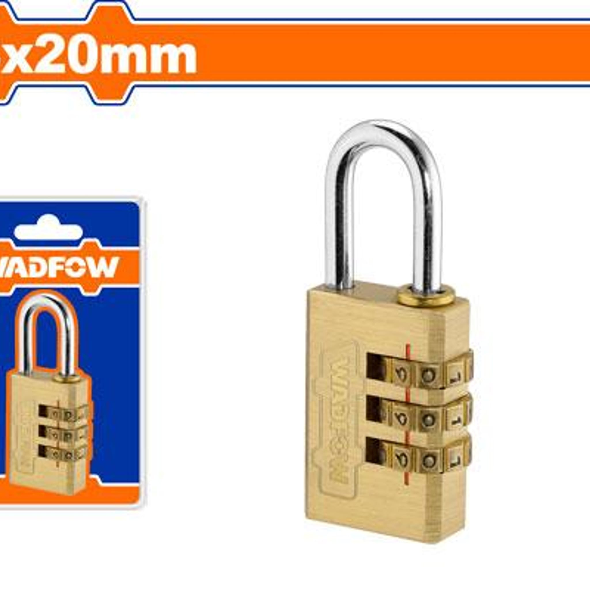 Candado de Combinación 3 Dígitos Latón 20mm WPD3423 - Wadfow