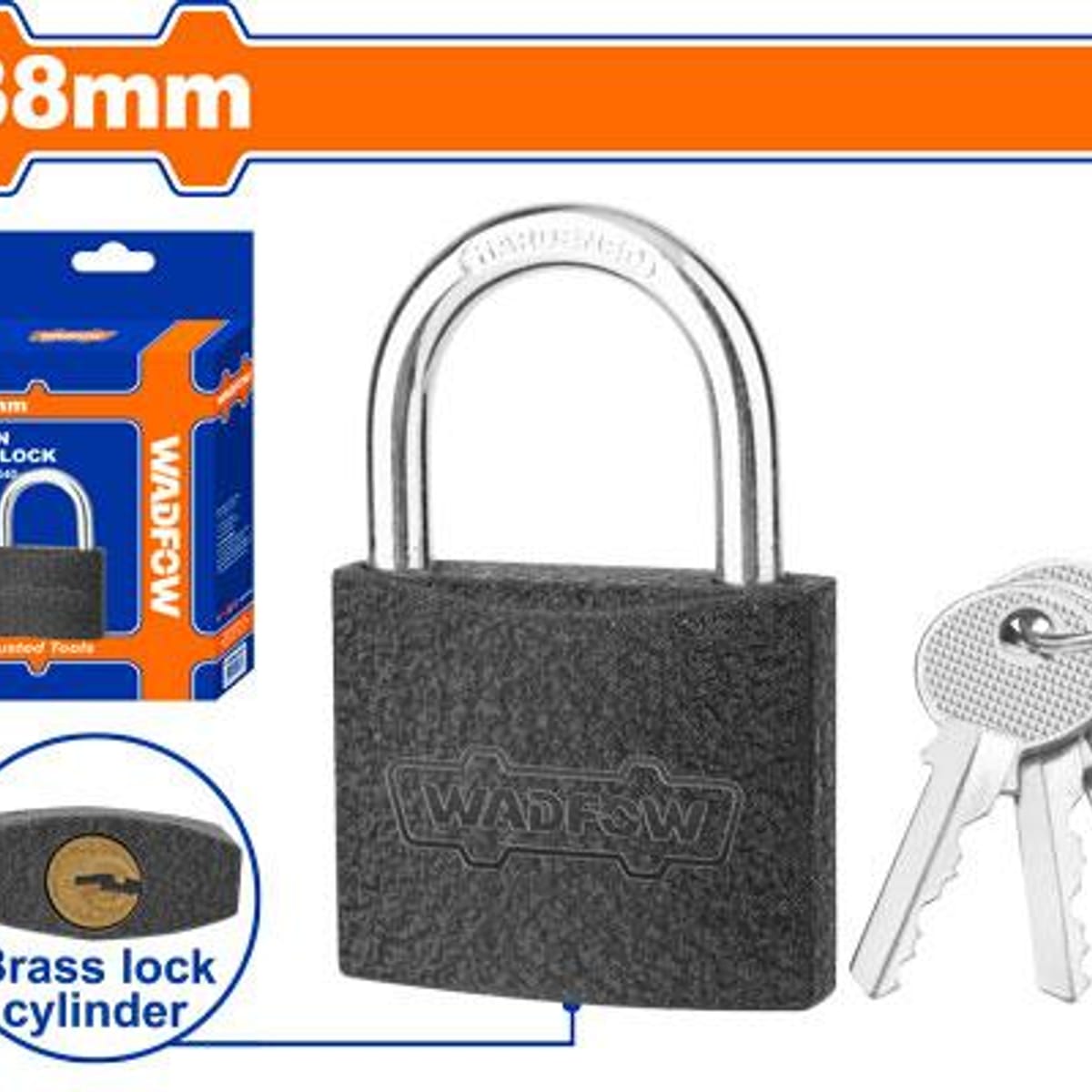 Candado Arco Corto Hierro 38mm Cilindro Latón + 3 Llaves WPD5540 - Wadfow