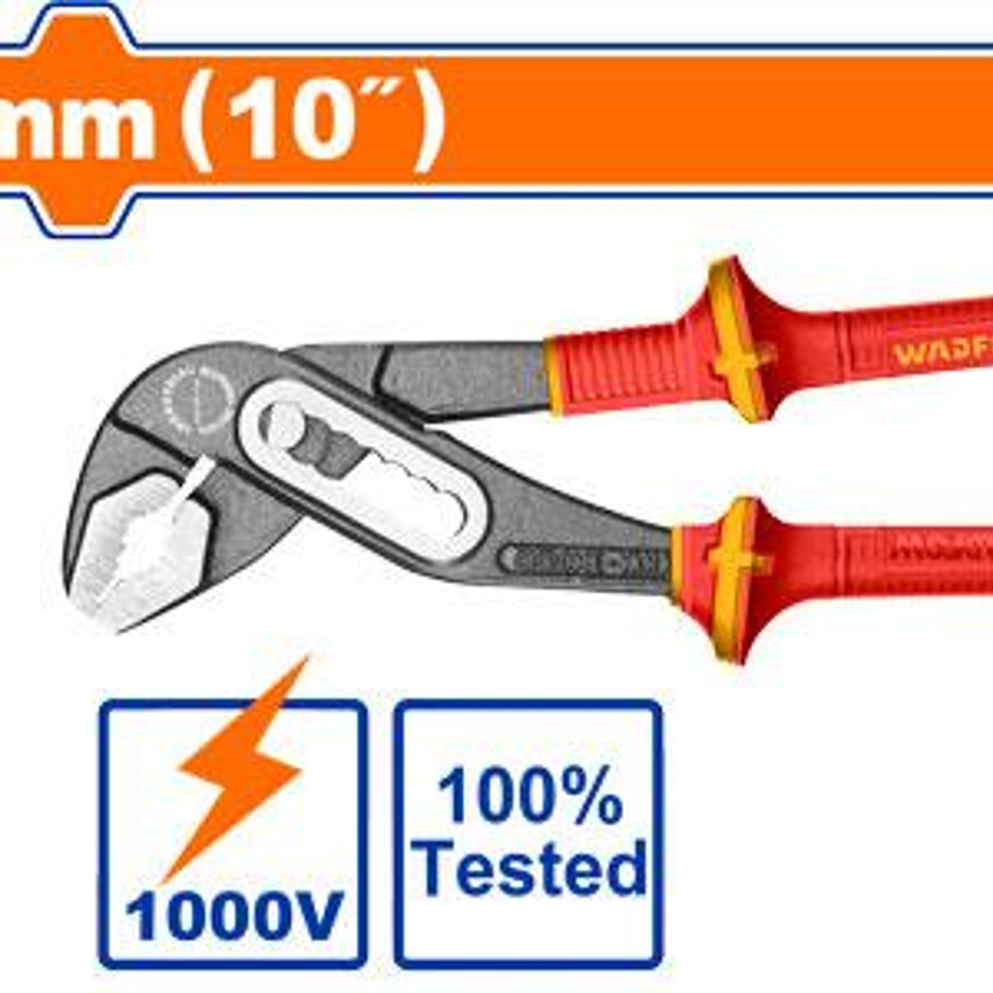 Pinza Pico de Loro Aislada 1000V 10" 250mm Apertura 40mm WPL6310 - Wadfow