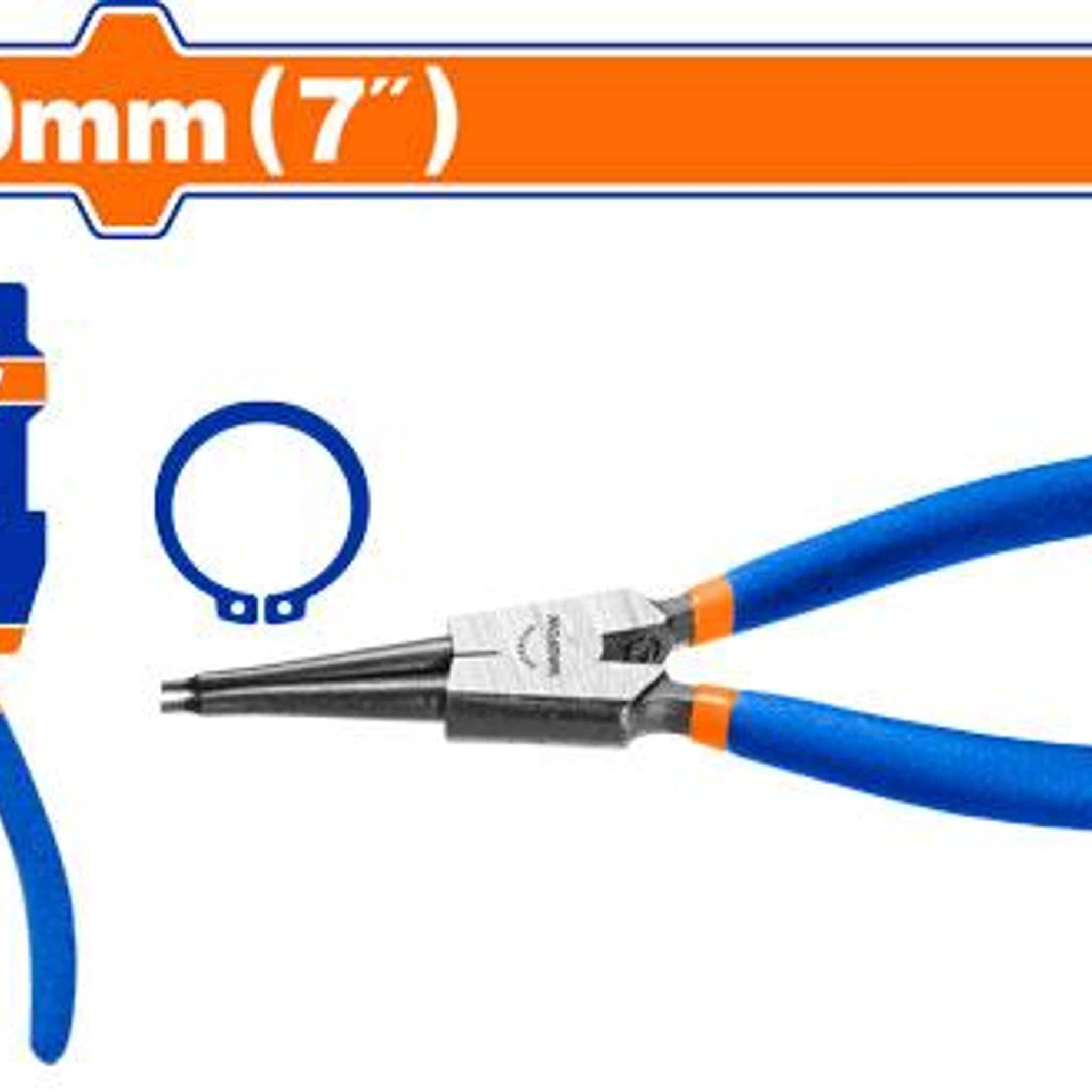 Pinza Seeger Recta Exterior 7" 180mm Punta 1.8mm WPL9C71 - Wadfow