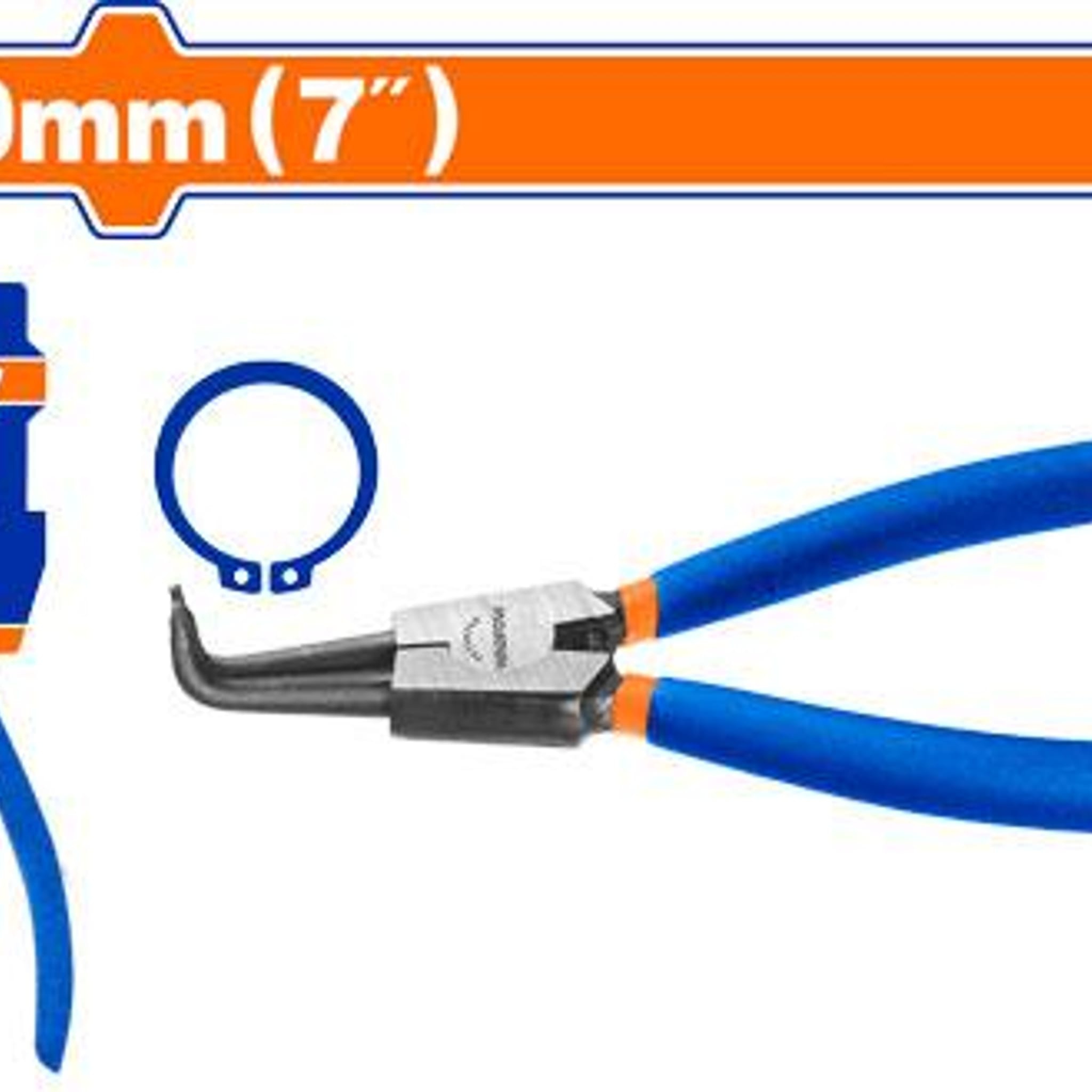 Pinza Seeger Curva Exterior 7" 180mm Punta 1.8mm WPL9C72 - Wadfow