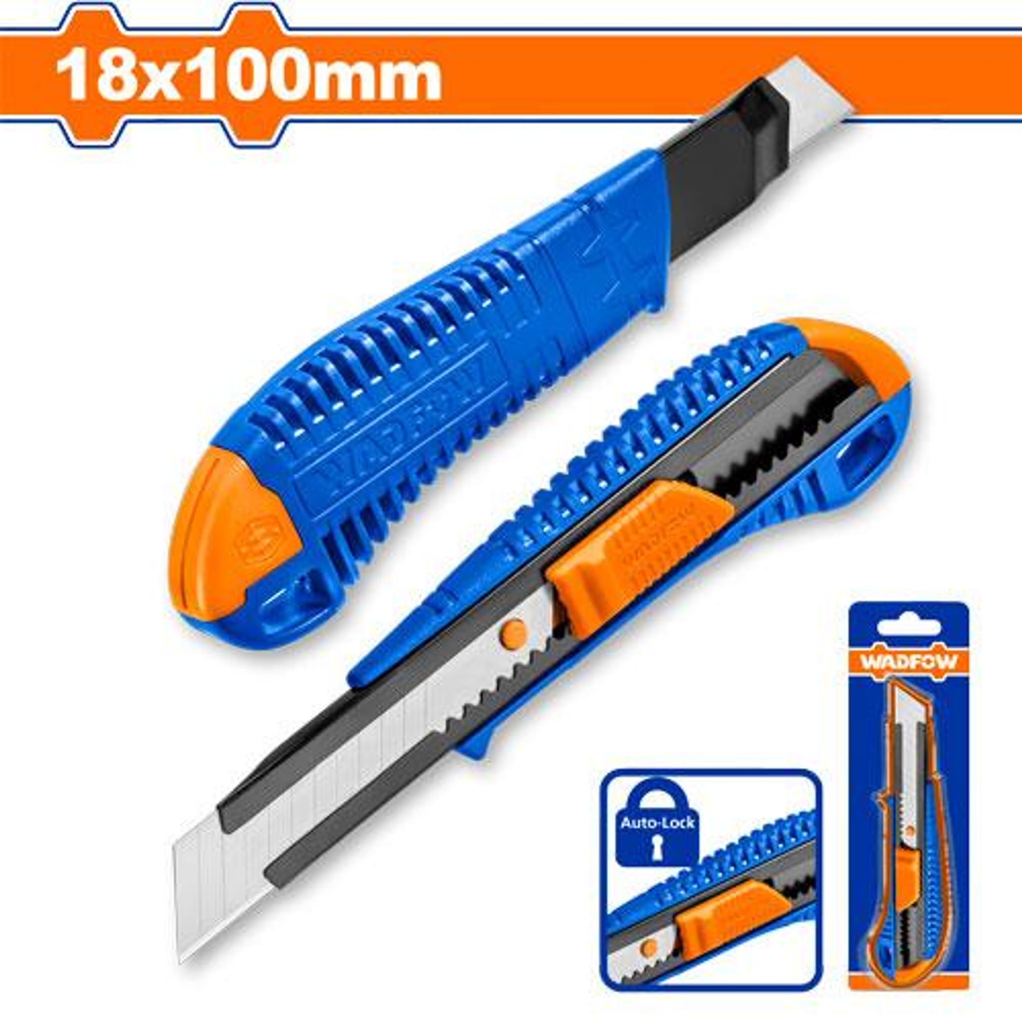 Cutter Trincheta 18x100mm Hoja Segmentada Cr-V WSK3913 - Wadfow