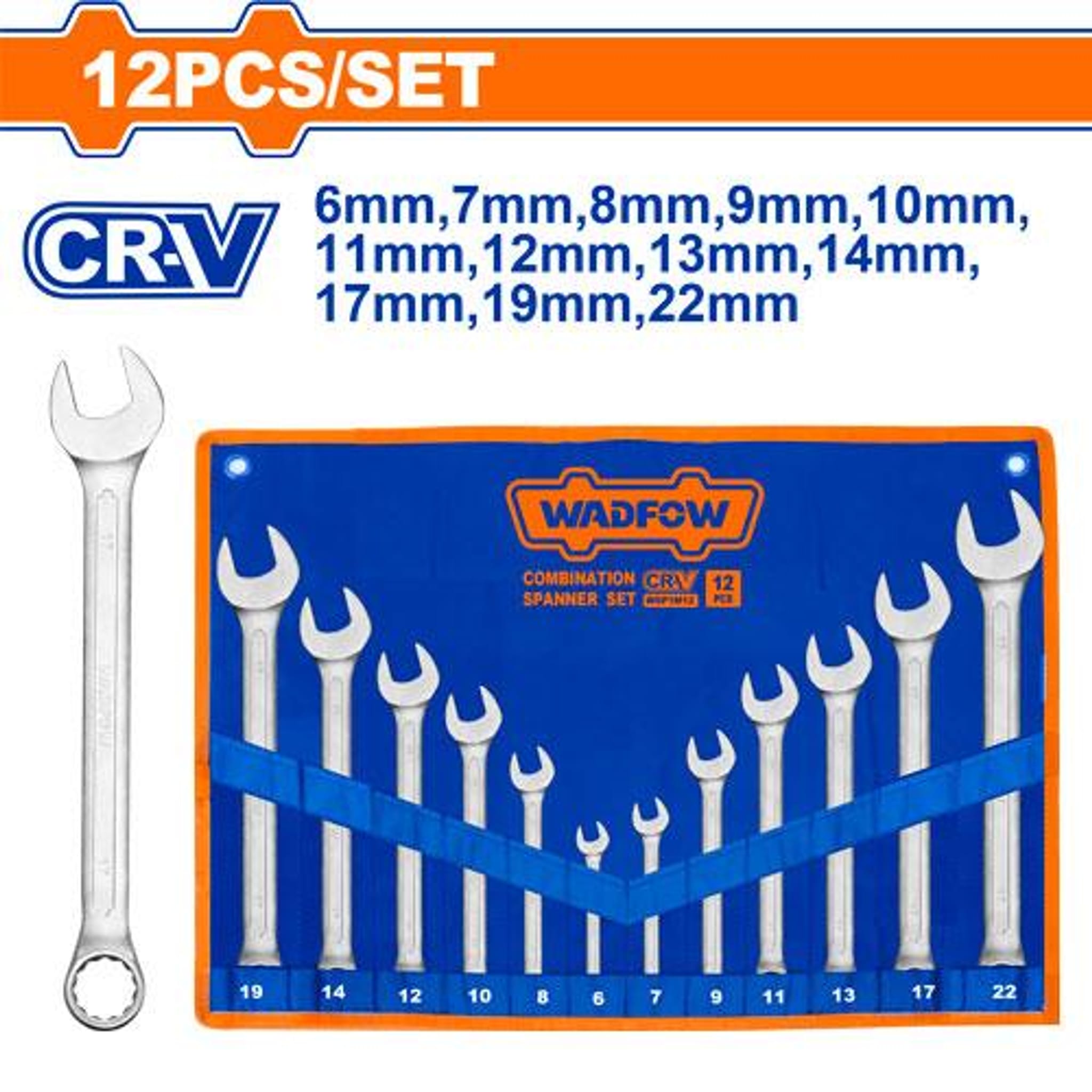 Juego Llaves Combinadas 6-22mm 12 Piezas WSP1M12 - Wadfow
