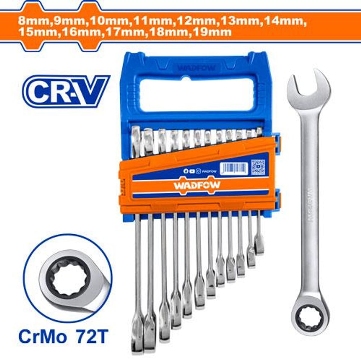 Set Llaves Combinadas Crique 8-19mm 12 Piezas WSP4212 - Wadfow