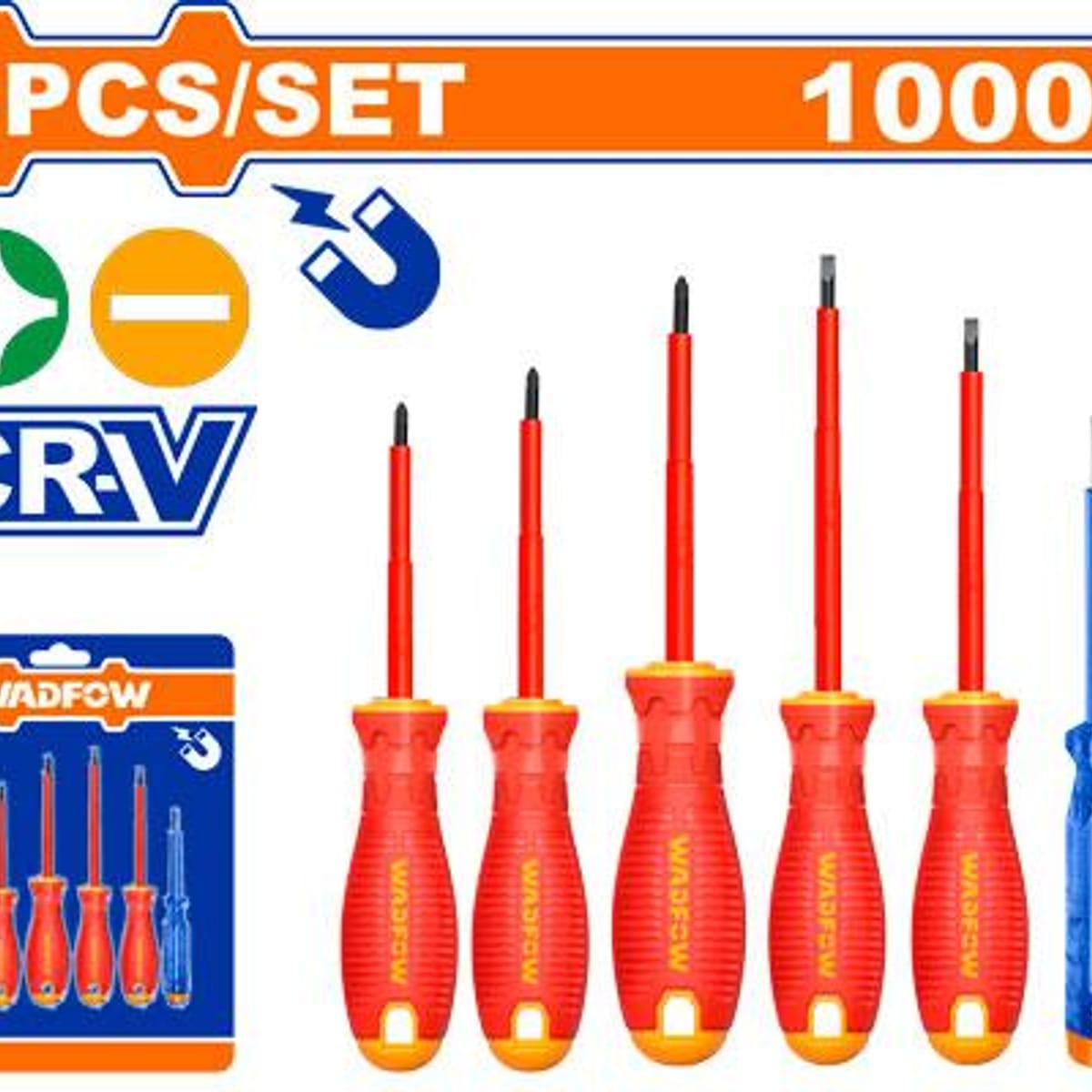Set Destornilladores Aislados 1000V 6 Piezas WSS7406 - Wadfow