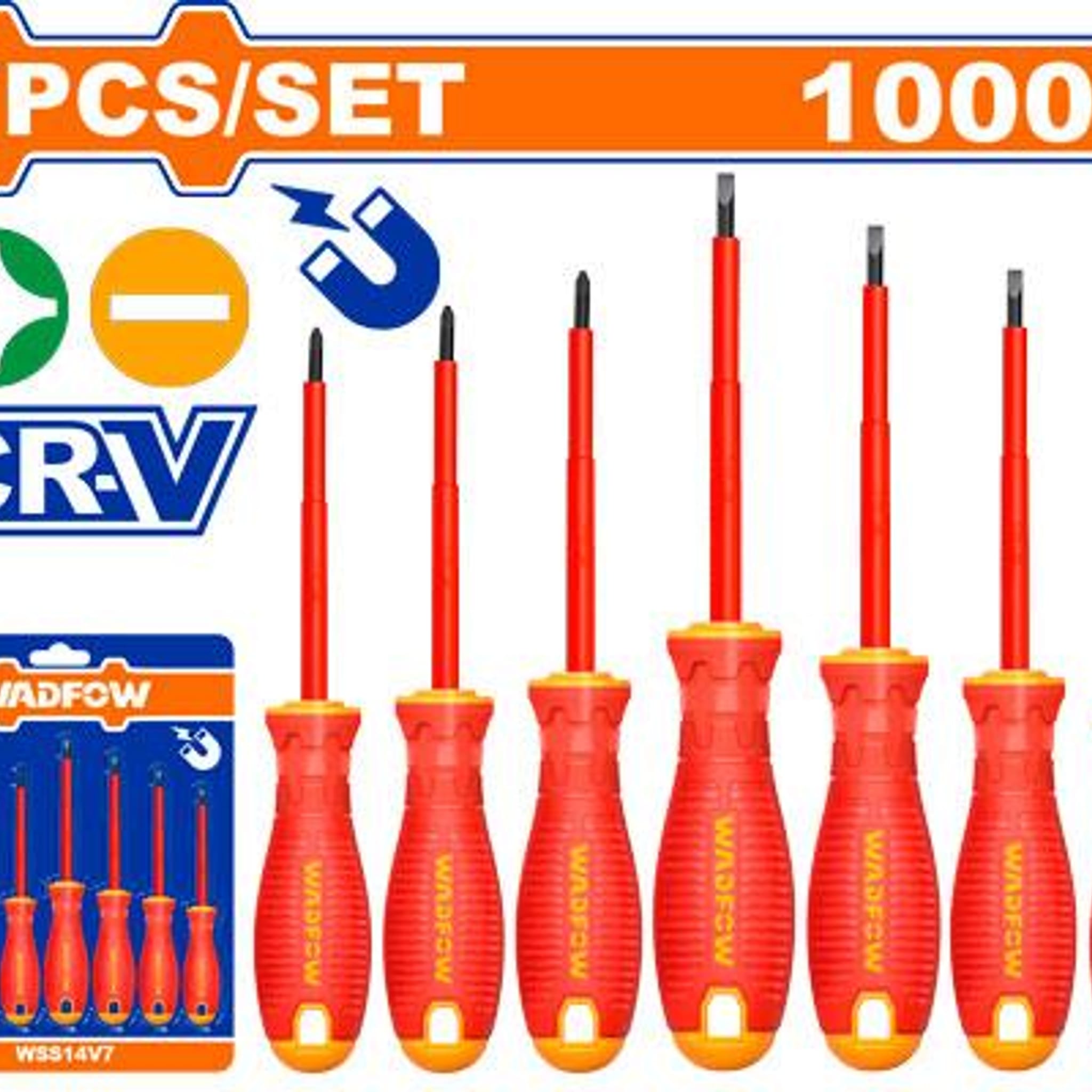 Set Destornilladores Aislados 1000V 7 Piezas WSS7407 - Wadfow