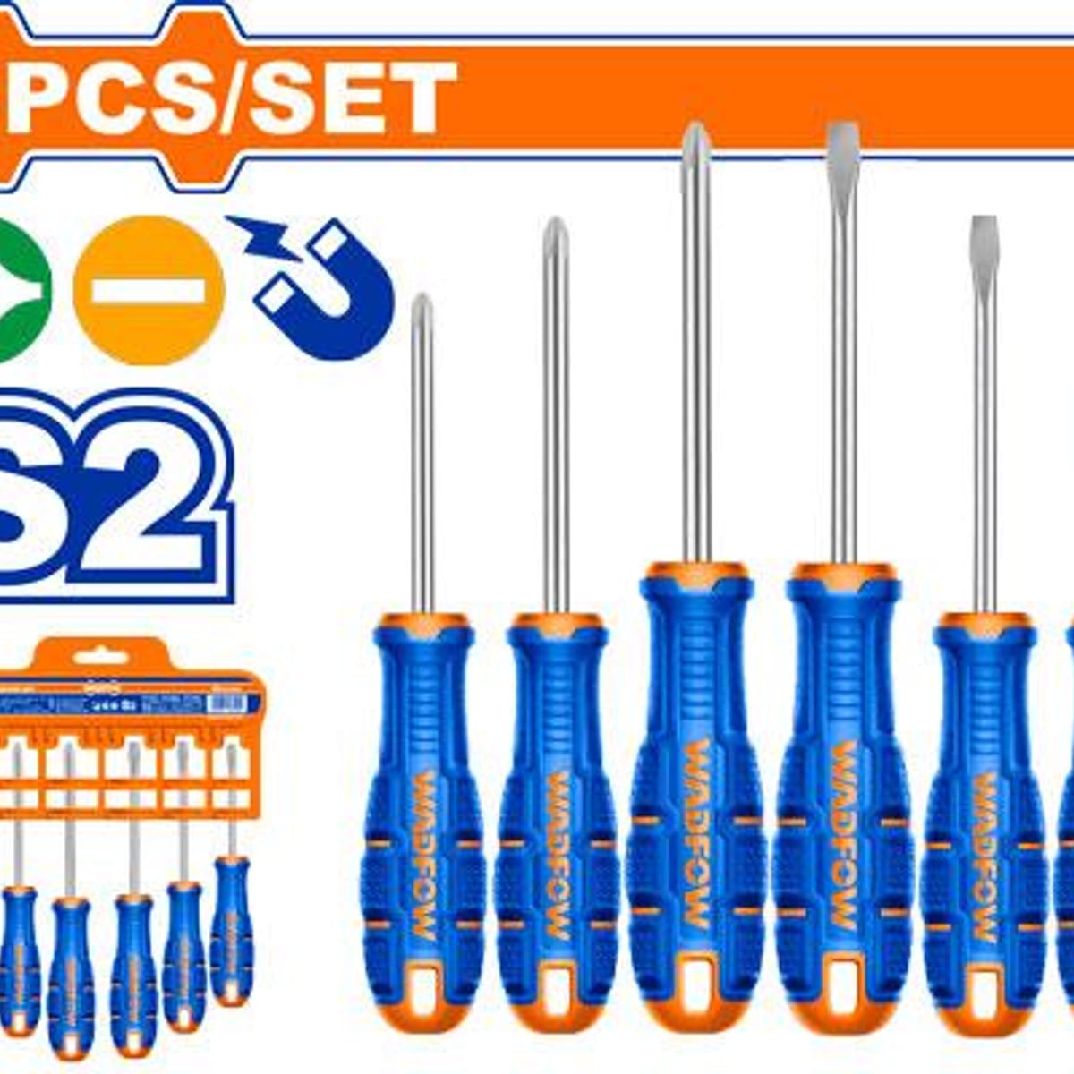 Set Destornilladores Magnéticos 6 Piezas WSSA406 - Wadfow