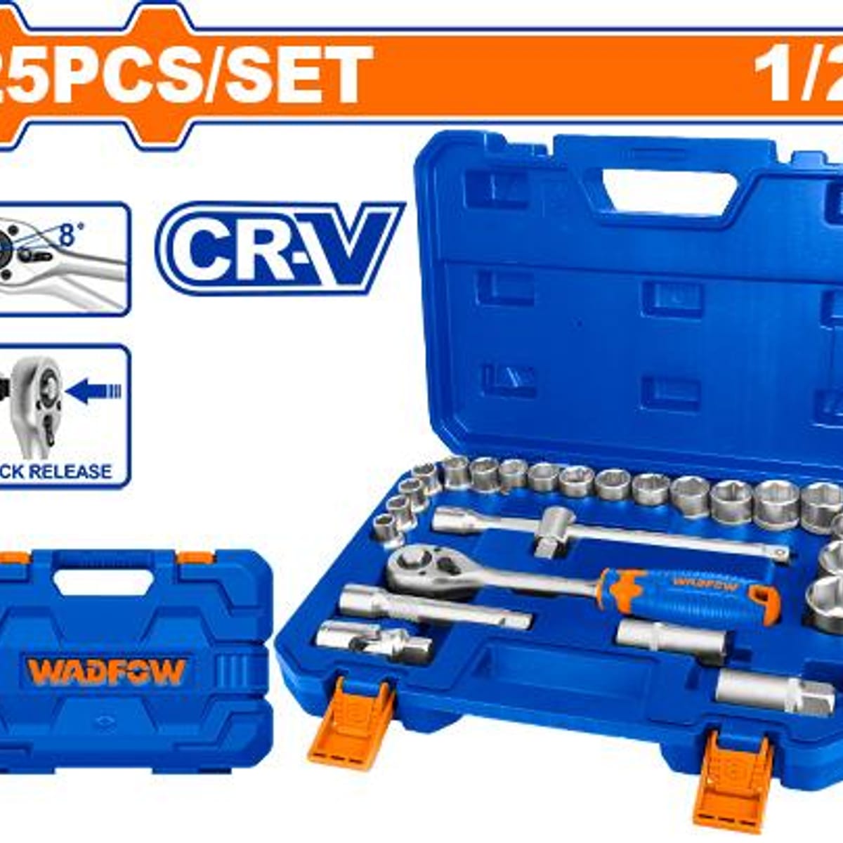 Set Tubos Bocallaves Crique 1/2" 10-32mm 25 Piezas WST2D25 - Wadfow