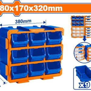 Gavetero Organizador Modular Plástico 9 Gavetas 380x170x320mm Apilable Colgable WTB8330 - WadfowGavetero Organizador Modular Plástico 9 Gavetas 380x170x320mm Apilable Colgable WTB8330 - Wadfow