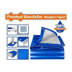 Lona Impermeable Polietileno Azul 4x5m 110g/m² Ojales Aluminio WTQ1845 - Wadfow