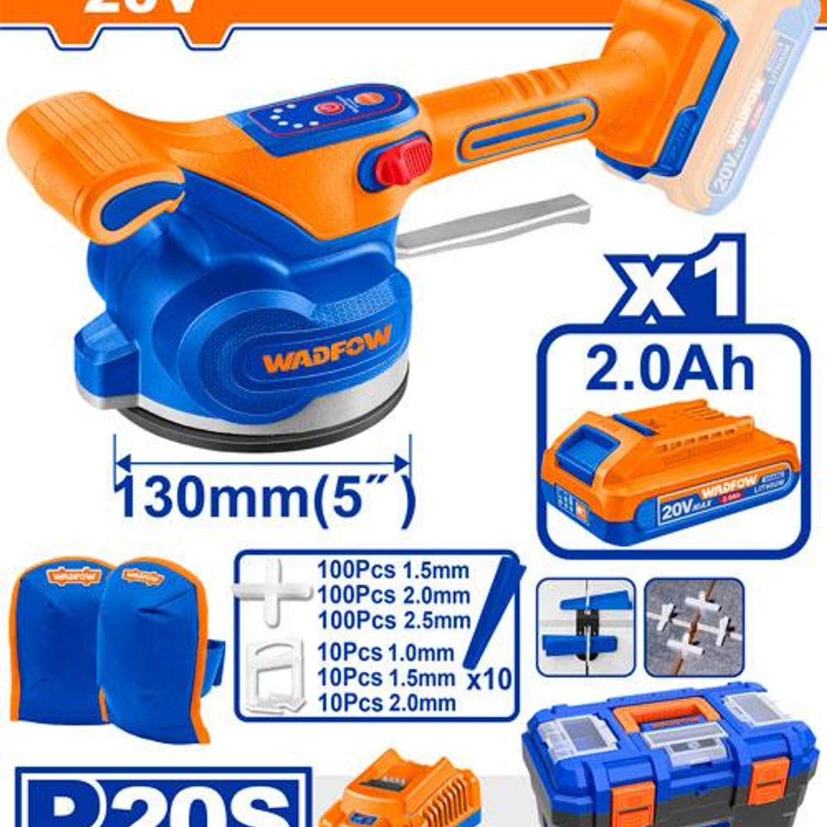 Ventosa Vibradora A Batería 20v 130mm WTVM1D128-4 - Wadfow
